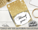 Thank You Card in Glittering Gold Bridal Shower Gold And Yellow Theme, sweet 16, pretty theme, party planning, party stuff, prints - JTD7P - Digital Product