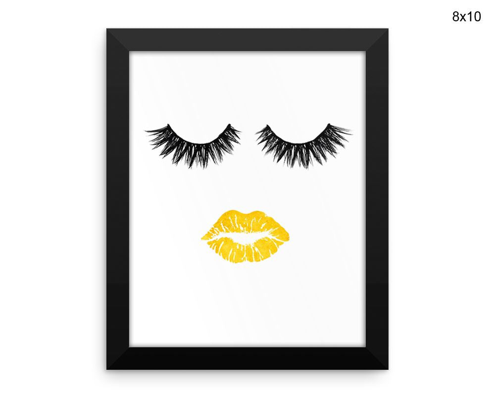 Lips Eyelashes Print, Beautiful Wall Art with Frame and Canvas options available Beauty Decor