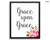 Grace Upon Grace Print, Beautiful Wall Art with Frame and Canvas options available Inspirational