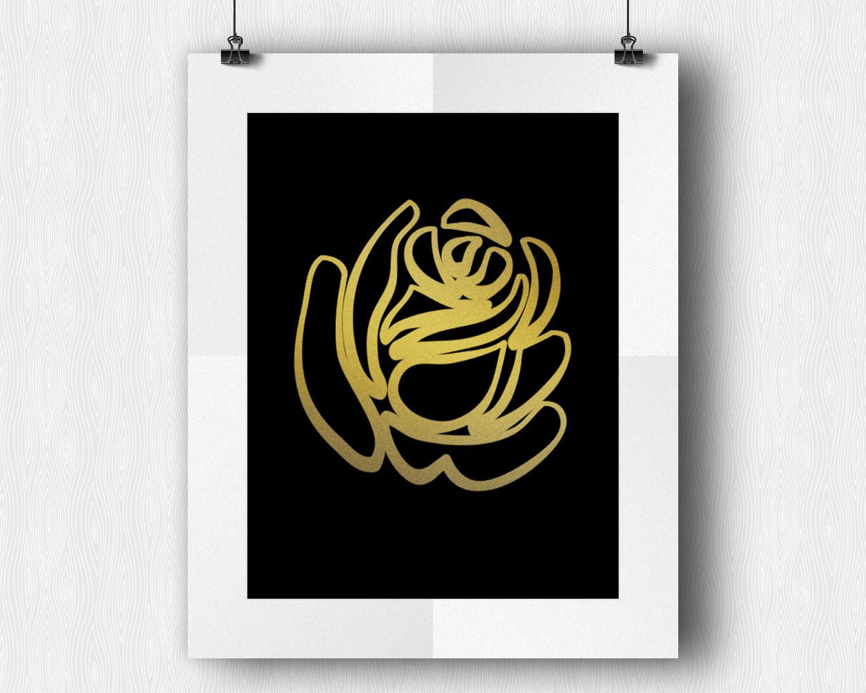 Wall Art Rose Digital Print Golden Poster Art Rose Wall Art Print Golden Fine Art Golden Fine Print Rose Wall Decor Rose Scandi Art Modern - Digital Download