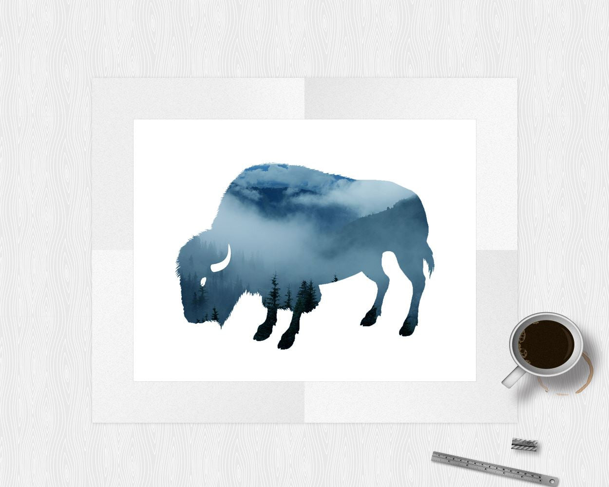 Wall Art Buffalo Digital Print Buffalo Poster Art Buffalo Wall Art Print Buffalo Wildlife Art Buffalo Wildlife Print Buffalo Wall Decor - Digital Download