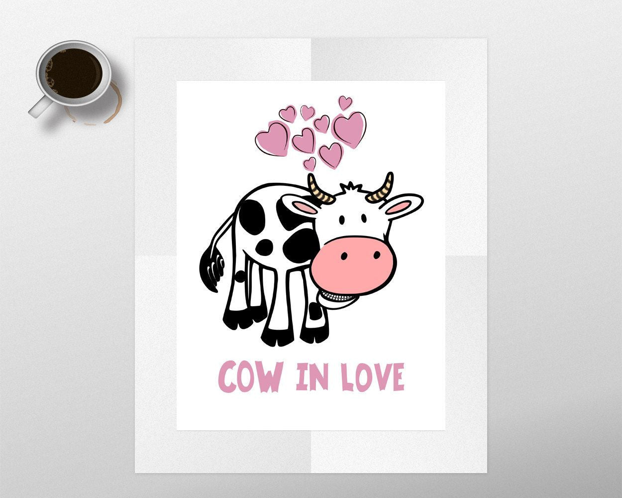 Love Prints Wall Art Cow Digital Download Love Living Room Art Cow Living Room Print Love Instant Download Cow Frame And Canvas Available - Digital Download