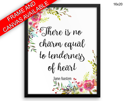 Jane Austen Print, Beautiful Wall Art with Frame and Canvas options available Inspirational Decor