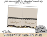 Seashells And Pearls Bridal Shower Thank You Card in Brown And Beige, recognition, beige bridal, party décor, party supplies, prints - 65924 - Digital Product