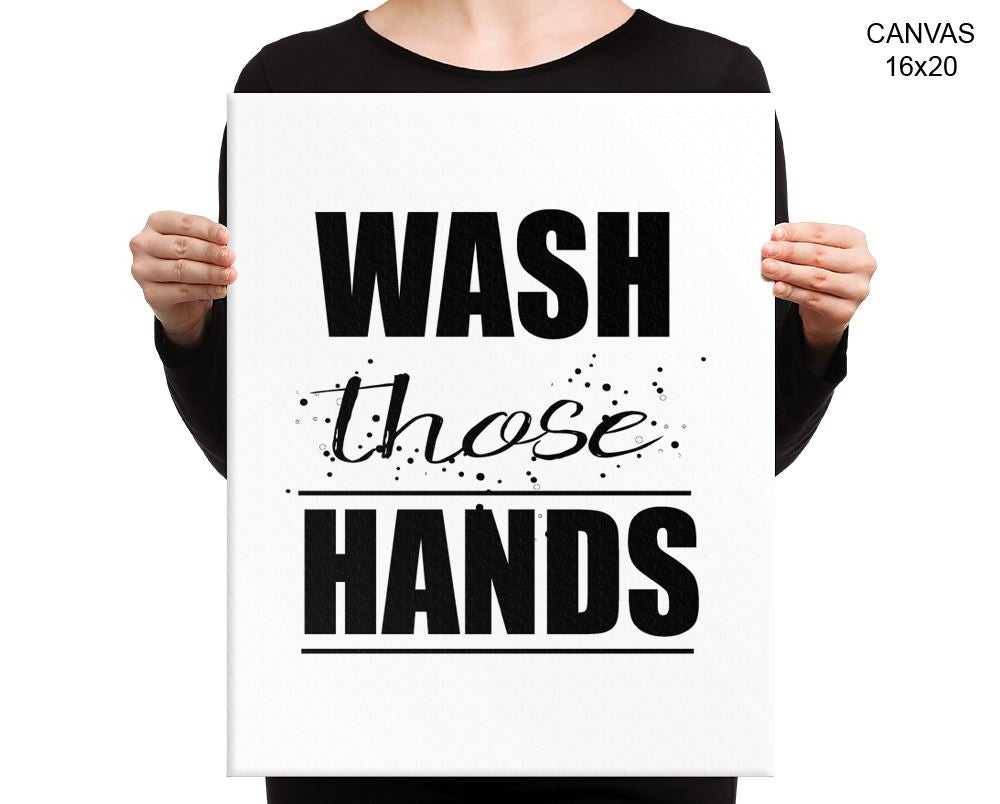 Wash Hands Print, Beautiful Wall Art with Frame and Canvas options available Bathroom Decor