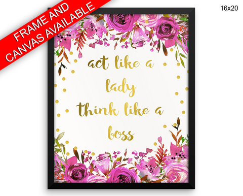 Boss Lady Print, Beautiful Wall Art with Frame and Canvas options available Office Decor