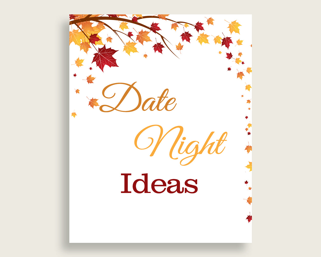 Date Night Ideas Bridal Shower Date Night Ideas Fall Bridal Shower Date Night Ideas Bridal Shower Autumn Date Night Ideas Brown Yellow YCZ2S