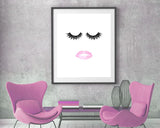 Lashes Framed Print Available Lips Canvas Print Available Lashes Fashion Art Lips Fashion Print Lashes Printed Lips eyelashes print - Digital Download