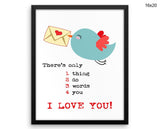 I Love You Letter Print, Beautiful Wall Art with Frame and Canvas options available Love Decor