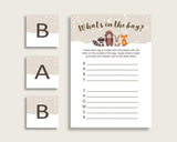 Winter Woodland Baby Shower What's In The Bag Game, Beige Brown Gender Neutral Bag Game Printable, Instant Download, Woods Theme RM4SN