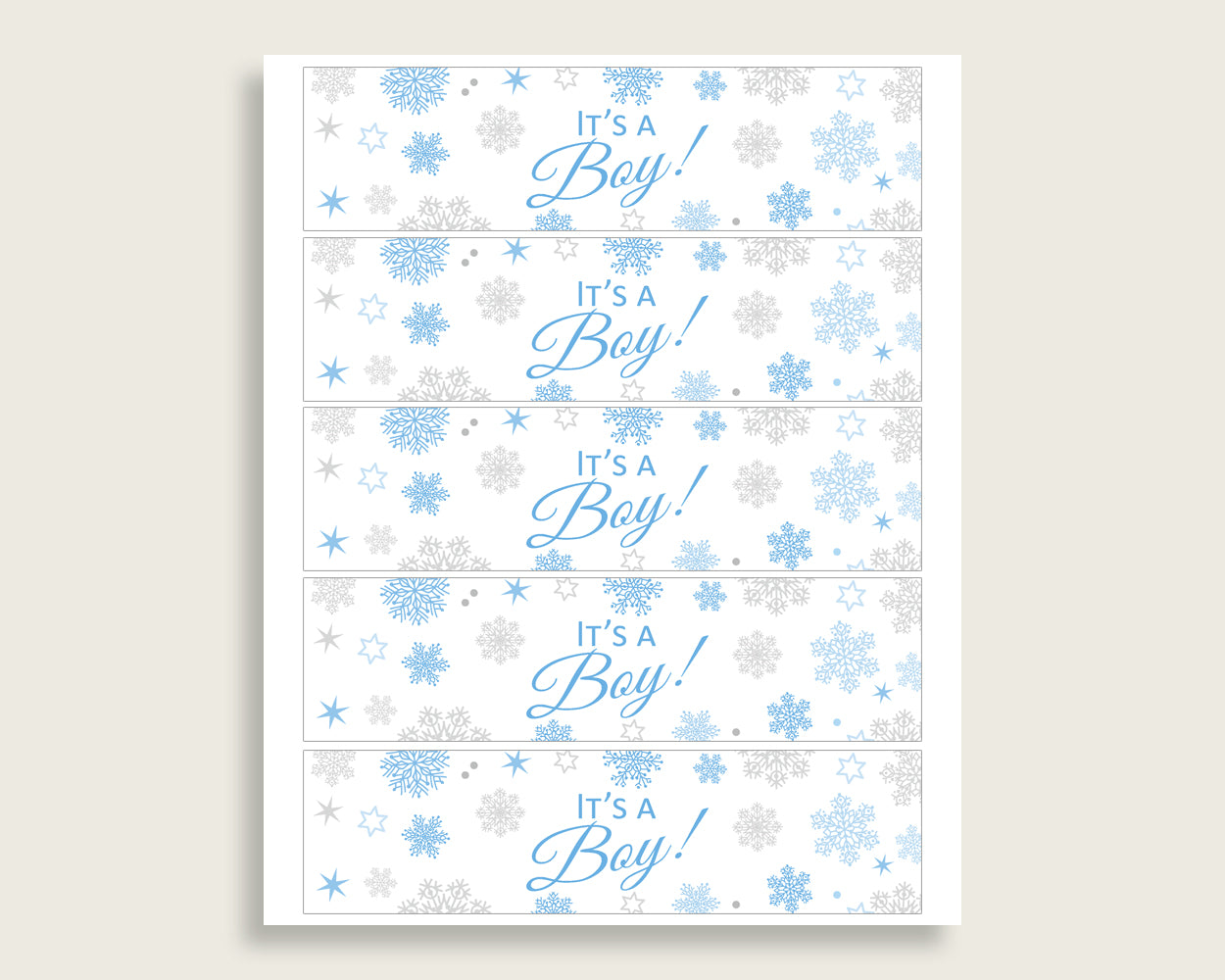 Bottle Labels Baby Shower Bottle Labels Snowflake Baby Shower Bottle Labels Blue Gray Baby Shower Snowflake Bottle Labels prints NL77H