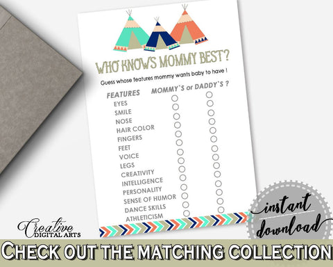 Who Knows Mommy Best Baby Shower Who Knows Mommy Best Tribal Teepee Baby Shower Who Knows Mommy Best Baby Shower Tribal Teepee Who KS6AW - Digital Product