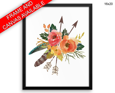 Flowers Bouquet Print, Beautiful Wall Art with Frame and Canvas options available  Decor