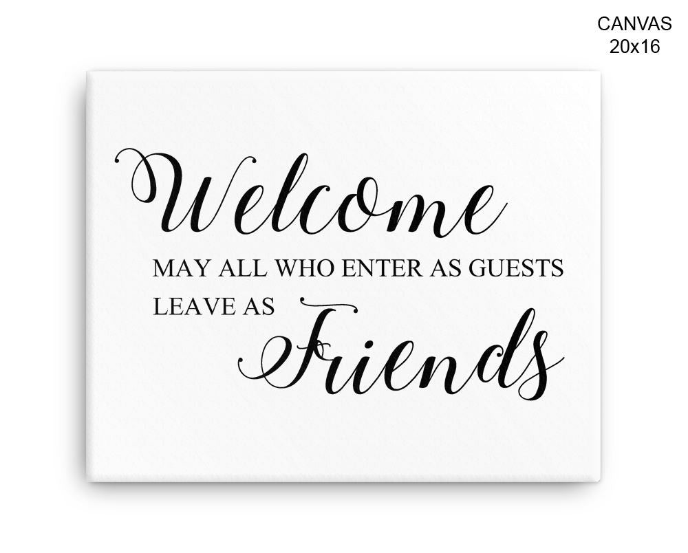 Welcome Print, Beautiful Wall Art with Frame and Canvas options available Home Decor