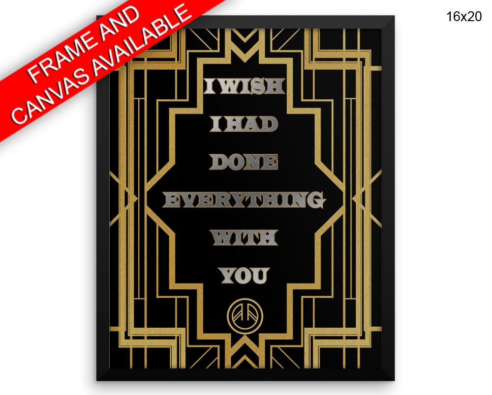 Gatsby Deco Print, Beautiful Wall Art with Frame and Canvas options available  Decor