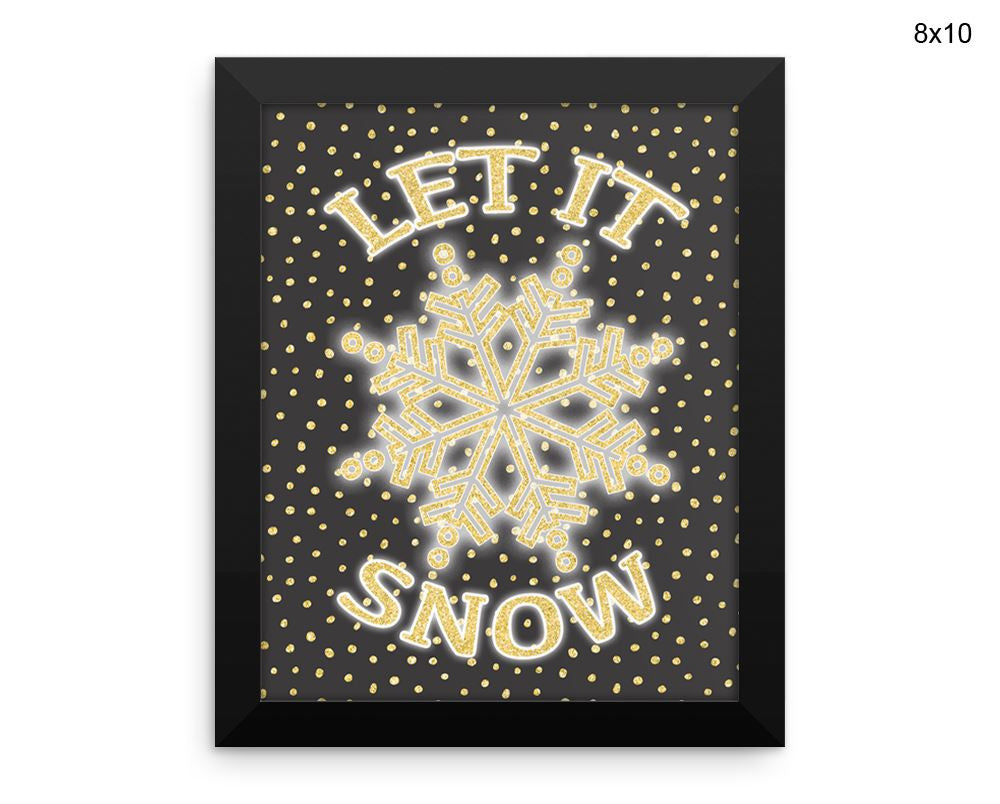 Let It Snow Print, Beautiful Wall Art with Frame and Canvas options available Winter Decor