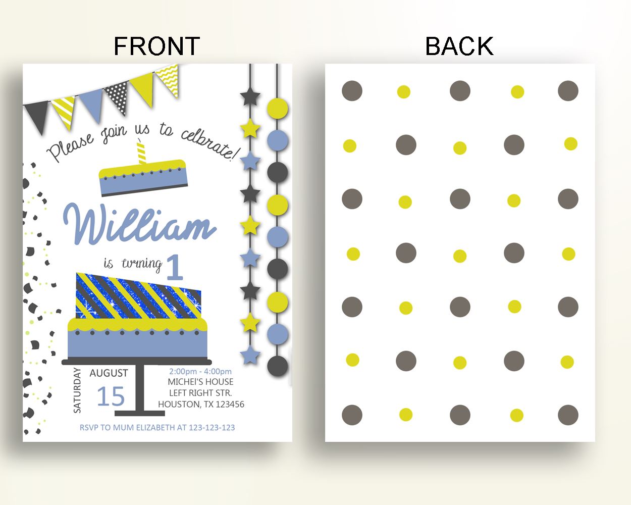 Cake Birthday Invitation Cake Birthday Party Invitation Cake Birthday Party Cake Invitation Boy any age invitation editable template QL28Z - Digital Product