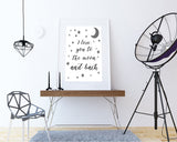 Wall Art I Love You To The Moon And Back Digital Print I Love You To The Moon And Back Poster Art I Love You To The Moon And Back Wall Art - Digital Download