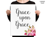 Grace Upon Grace Print, Beautiful Wall Art with Frame and Canvas options available Inspirational