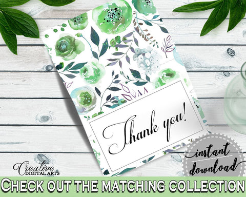 Thank You Card Bridal Shower Thank You Card Botanic Watercolor Bridal Shower Thank You Card Bridal Shower Botanic Watercolor Thank You 1LIZN - Digital Product