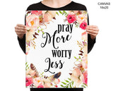 Pray Print, Beautiful Wall Art with Frame and Canvas options available Holy Decor
