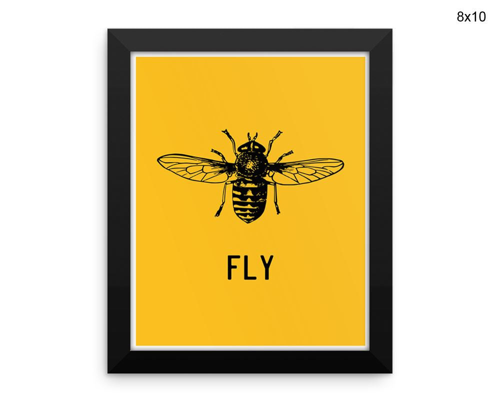 Fly Print, Beautiful Wall Art with Frame and Canvas options available Home Decor