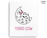 Tired Cow Print, Beautiful Wall Art with Frame and Canvas options available Bedroom Decor