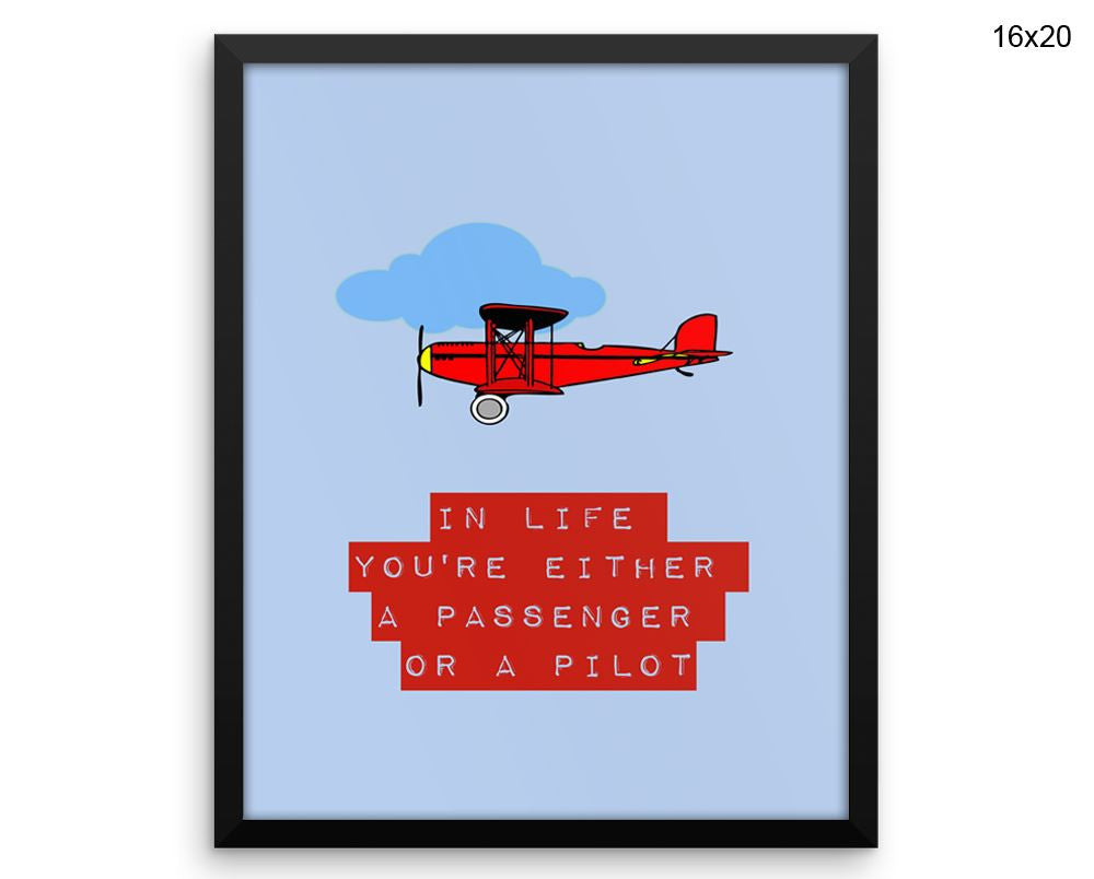 Passanger Pilot Print, Beautiful Wall Art with Frame and Canvas options available Inspirational