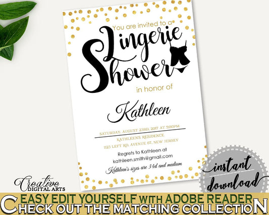 Lingerie Shower Invitation Bridal Shower Lingerie Shower Invitation Confetti Bridal Shower Lingerie Shower Invitation Bridal Shower CZXE5 - Digital Product