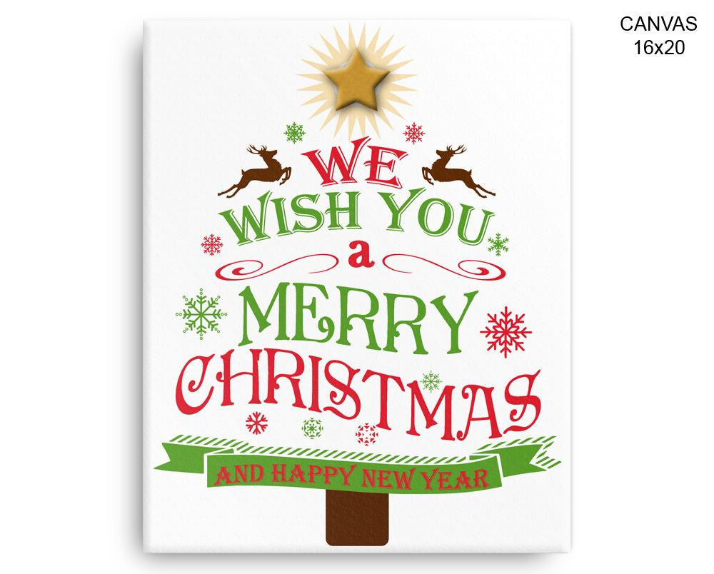 Merry Christmas Print, Beautiful Wall Art with Frame and Canvas options available Christmas Decor