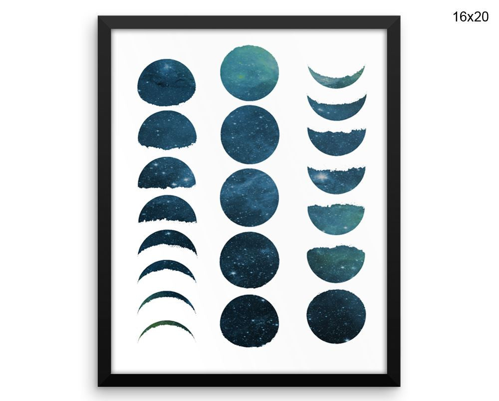 Moon Phases Print, Beautiful Wall Art with Frame and Canvas options available Bedroom Decor