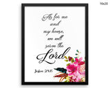 As For Me And My House Print, Beautiful Wall Art with Frame and Canvas options available Joshua