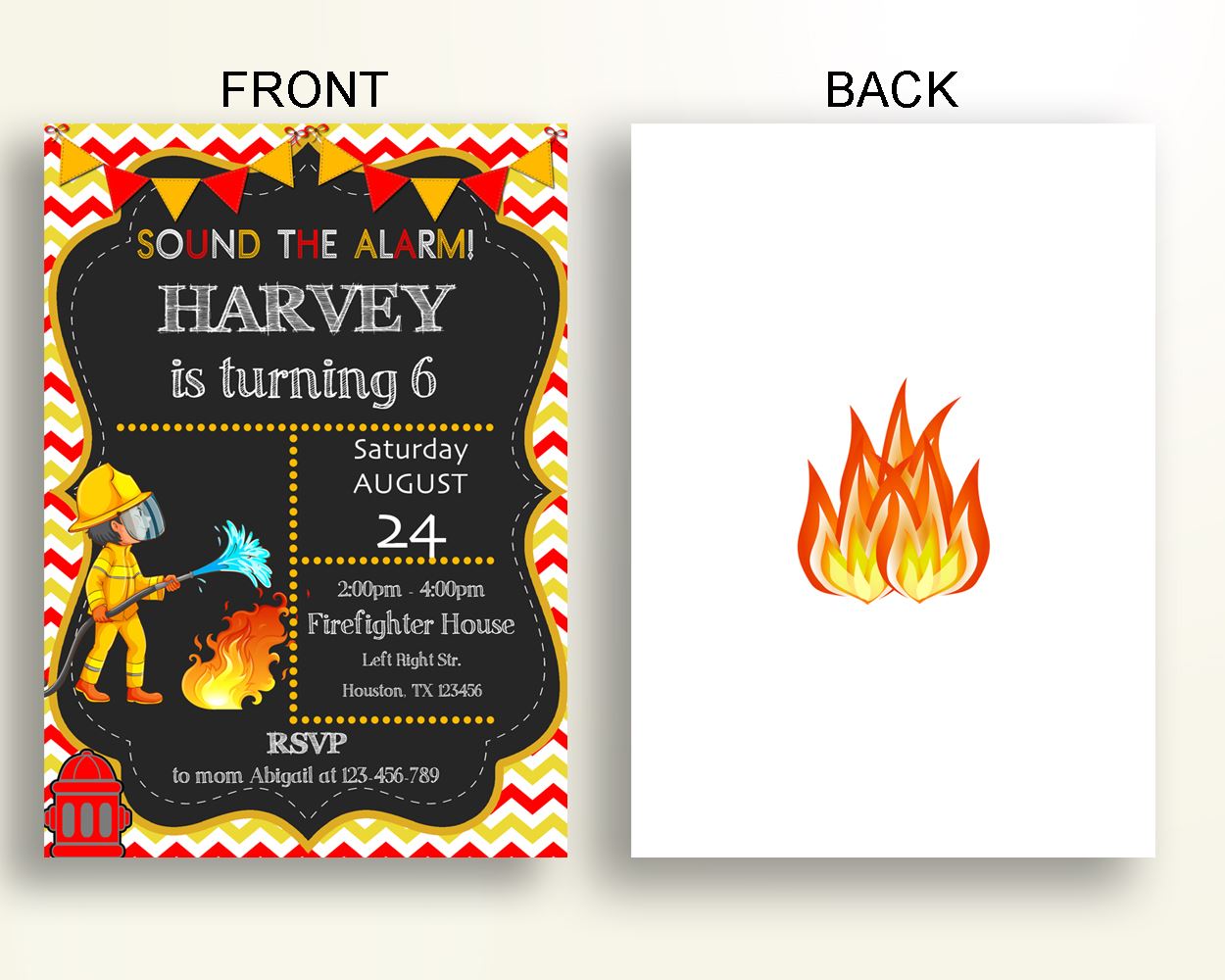 Fireman Birthday Invitation Fireman Birthday Party Invitation Fireman Birthday Party Fireman Invitation Boy firefighter invite F3113 - Digital Product