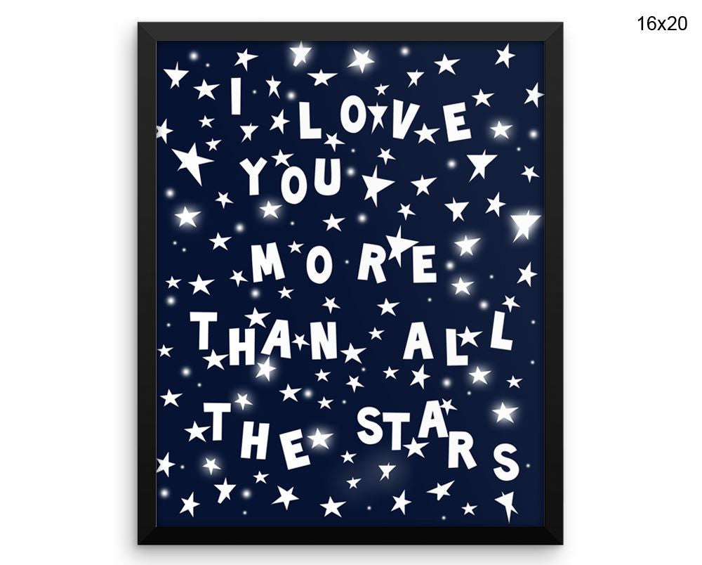 Blue Stars Print, Beautiful Wall Art with Frame and Canvas options available Nursery Decor