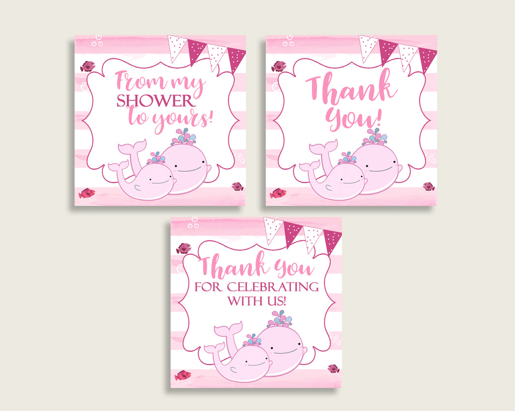 Thank You Tags Baby Shower Thank You Tags Pink Whale Baby Shower Thank You Tags Baby Shower Pink Whale Thank You Tags Pink White wbl02