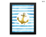 Gold Anchor Print, Beautiful Wall Art with Frame and Canvas options available Home Decor