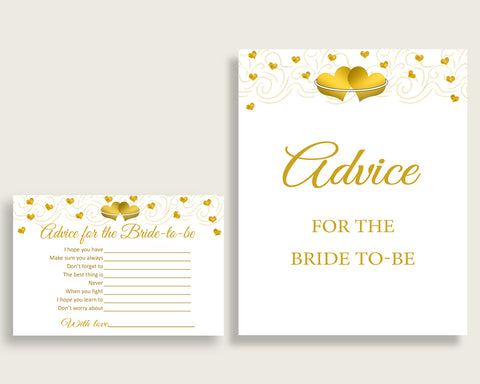 Advice Cards Bridal Shower Advice Cards Gold Hearts Bridal Shower Advice Cards Bridal Shower Gold Hearts Advice Cards White Gold 6GQOT