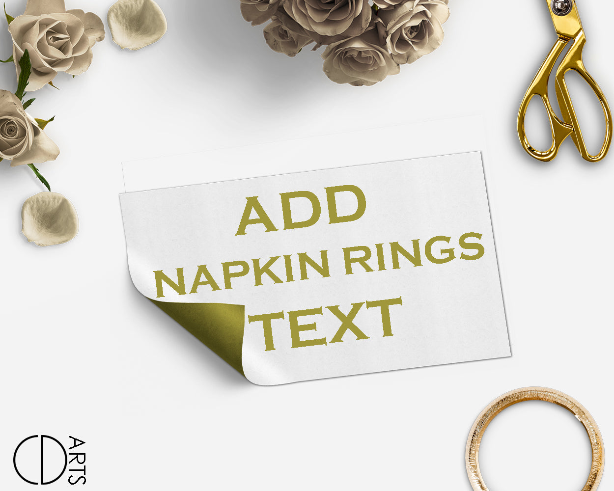 Add On link only for edit Napkin Rings text - digital file