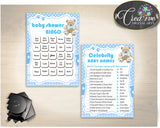 Teddy Bear Baby Shower Games Package, 8 Printable Blue Games, Baby Shower Games Printable, Baby Shower Boy - Instant Download - tb001