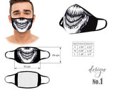 Skull Face Mask, Scary Face Mask, Reusable and Washable Face Mask, Men and Women Dust Mask, Kids and Adult Face Mask With Filter Pocket