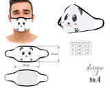Cute Mouth Mask, Reusable and Washable Mask, Cats Pinguins Panda Face Mask, Dust Mask, With Filter Pocket, Kids Mask, Adult Mask, Children Mask, Protective Face Mask