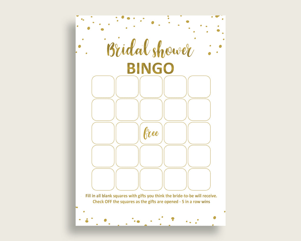 Empty Bingo Bridal Shower Empty Bingo Gold Bridal Shower Empty Bingo Bridal Shower Gold Empty Bingo Gold White party décor prints G2ZNX