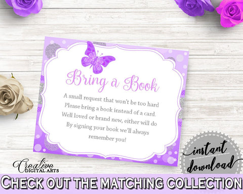 Bring A Book Baby Shower Bring A Book Butterfly Baby Shower Bring A Book Baby Shower Butterfly Bring A Book Purple Pink party ideas 7AANK - Digital Product