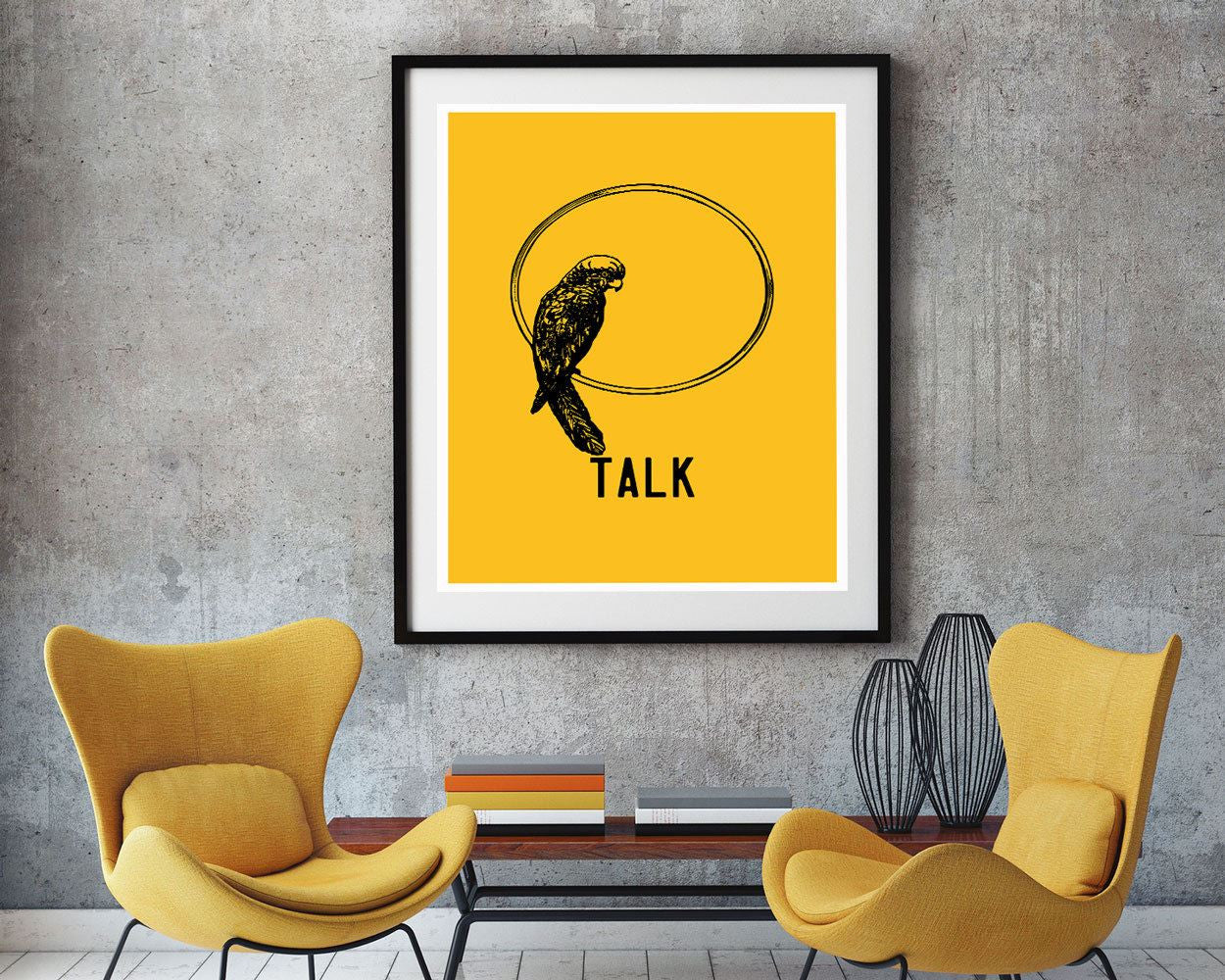 Wall Art Parrot Digital Print Talk Poster Art Parrot Wall Art Print Talk Bedroom Art Talk Bedroom Print Parrot Wall Decor Parrot animal - Digital Download