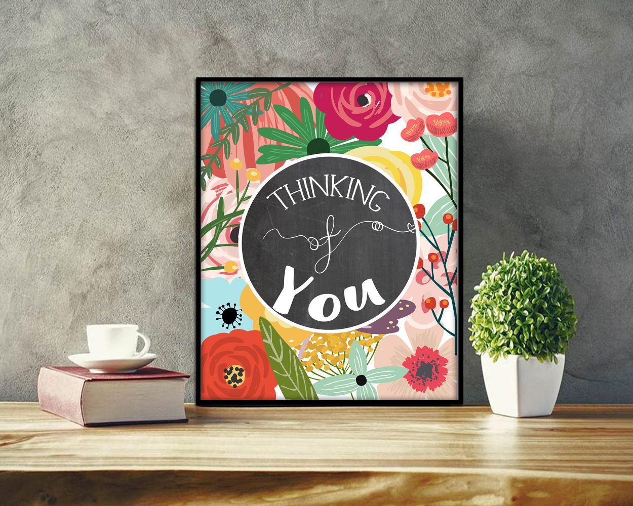 Wall Art Thinking Of You Digital Print Thinking Of You Poster Art Thinking Of You Wall Art Print Thinking Of You  Wall Decor Thinking Of You - Digital Download