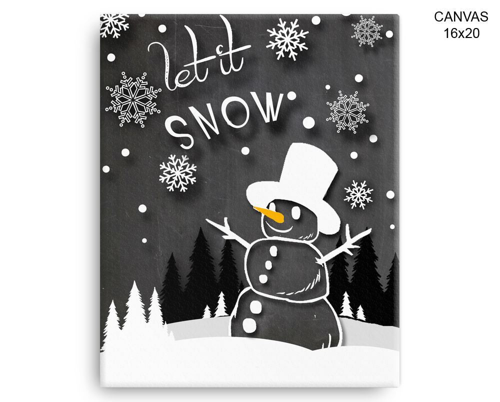 Snowman Print, Beautiful Wall Art with Frame and Canvas options available Winter Decor