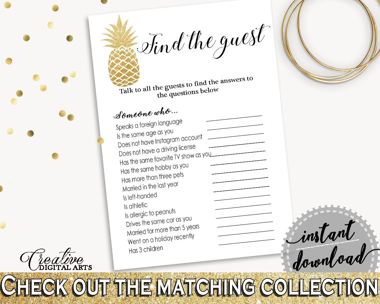 Find The Guest Game Bridal Shower Find The Guest Game Pineapple Bridal Shower Find The Guest Game Bridal Shower Pineapple Find The 86GZU - Digital Product