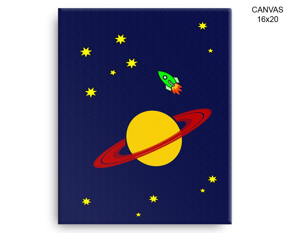 Planet Stars Print, Beautiful Wall Art with Frame and Canvas options available Nursery Decor