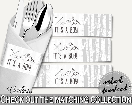 Napkin Rings Baby Shower Napkin Rings Adventure Mountain Baby Shower Napkin Rings Gray White Baby Shower Adventure Mountain Napkin S67CJ - Digital Product