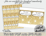 Glittering Gold Bridal Shower Hershey Mini And Standard Wrappers in Gold And Yellow, whimsical, black gold, shower activity, prints - JTD7P - Digital Product